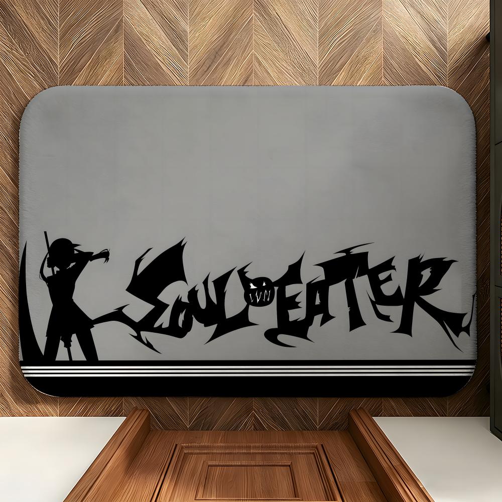 Anime S-Soul E-Eater Floor Mat Soft Flannel Floor Mat Suitable for Entryways, Living Rooms, Bedrooms, and Bathrooms