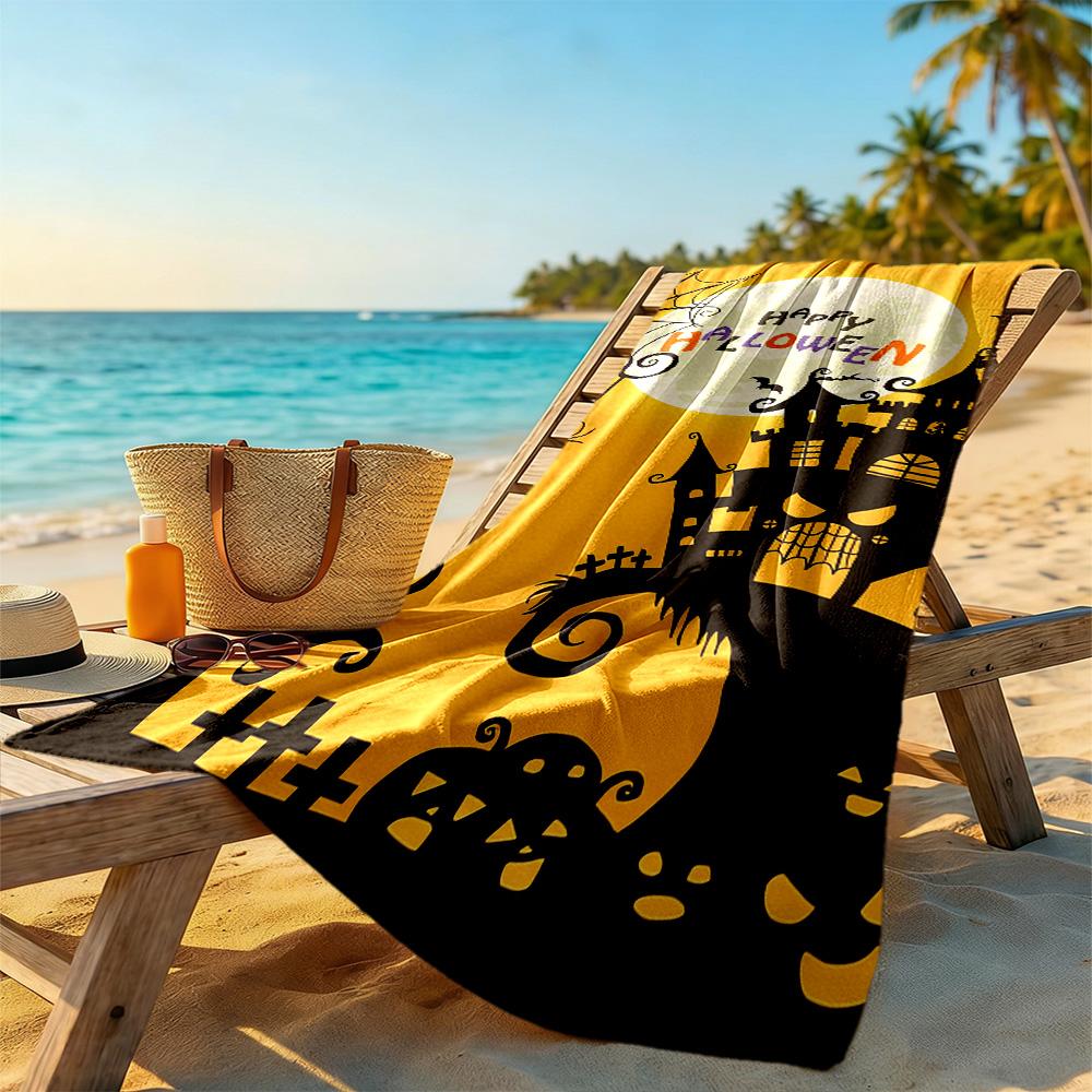 Halloween Beach Towel Super Soft Microfiber Quickdry Fabric Comfortable Lightweight