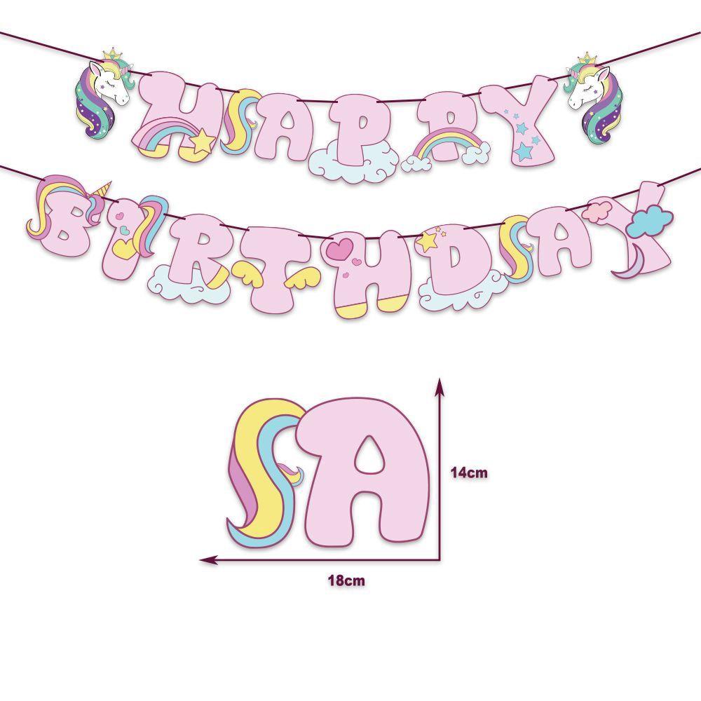 Unicorn-themed Party Decoration Balloons, Paper Banners, Cake Signs, Children's Birthday Flags, Party Balloons