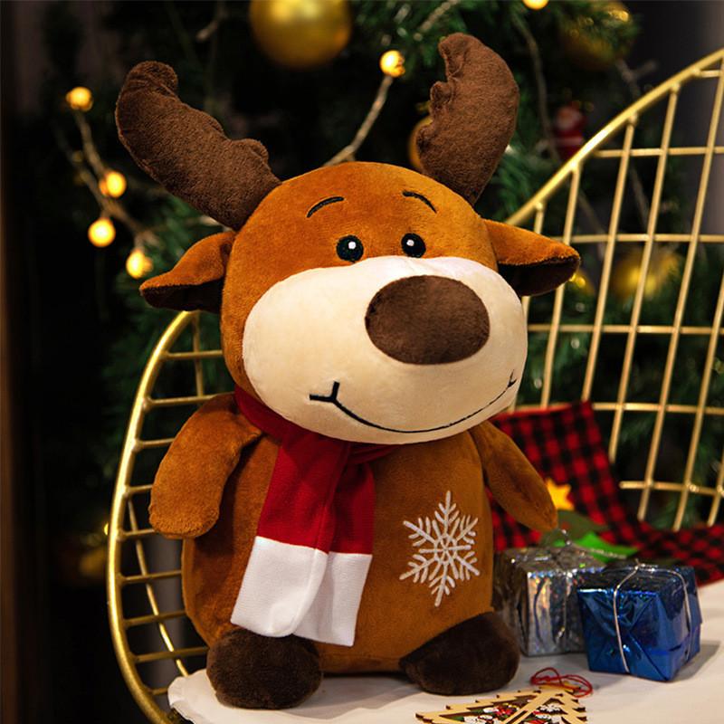 Christmas Reindeer Santa Claus Snowman Plush Doll With Soft Short Plush For Holiday Decor And Gift Giving