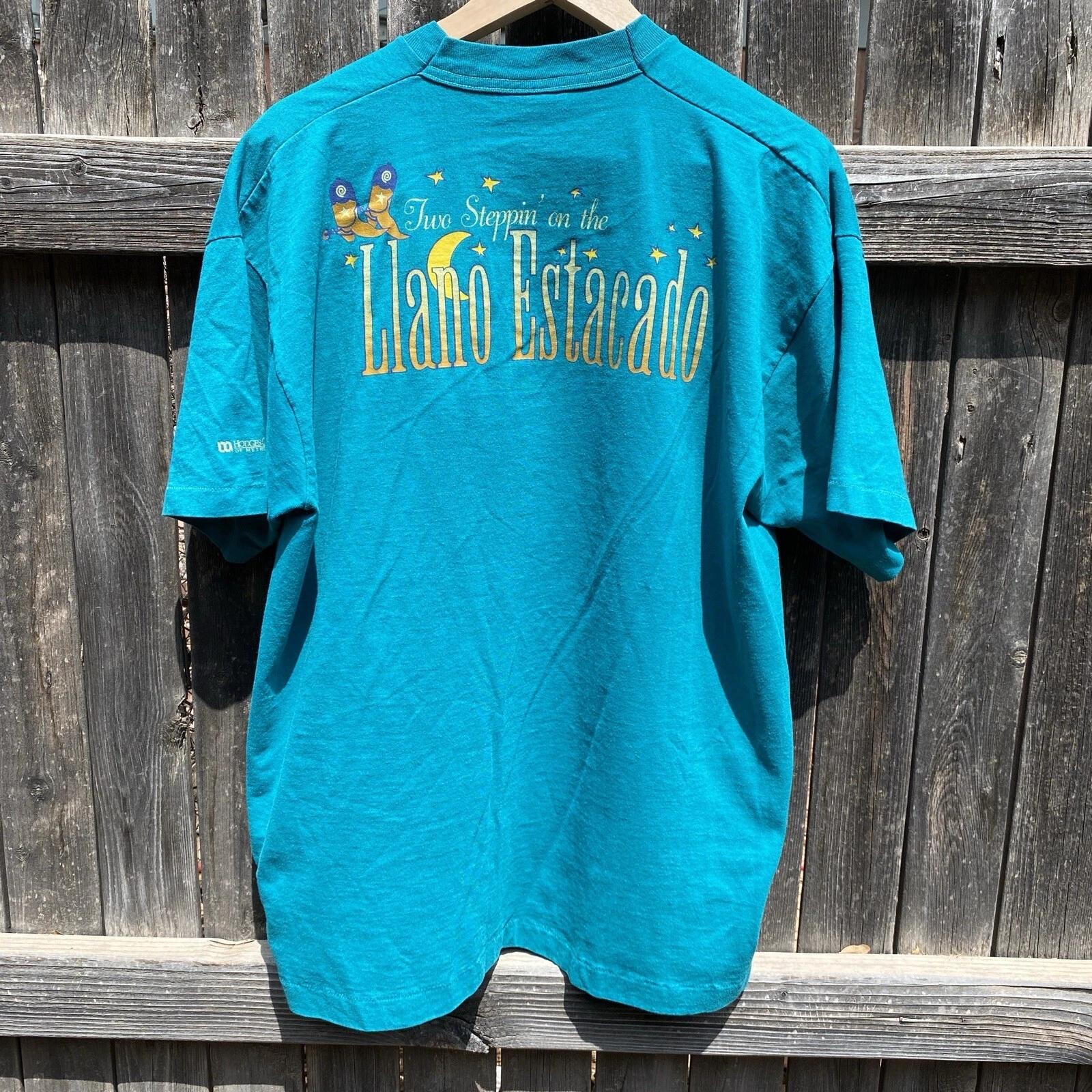 Llano Estacado Cattle Baron s Ball single stitch t-shirt sz XL teal 90s western M