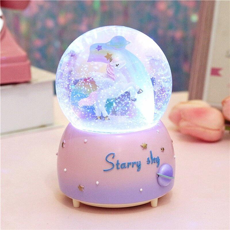 Starry Sky Unicorn Crystal Ball Music Box - Qixi Festival Gift Ornament