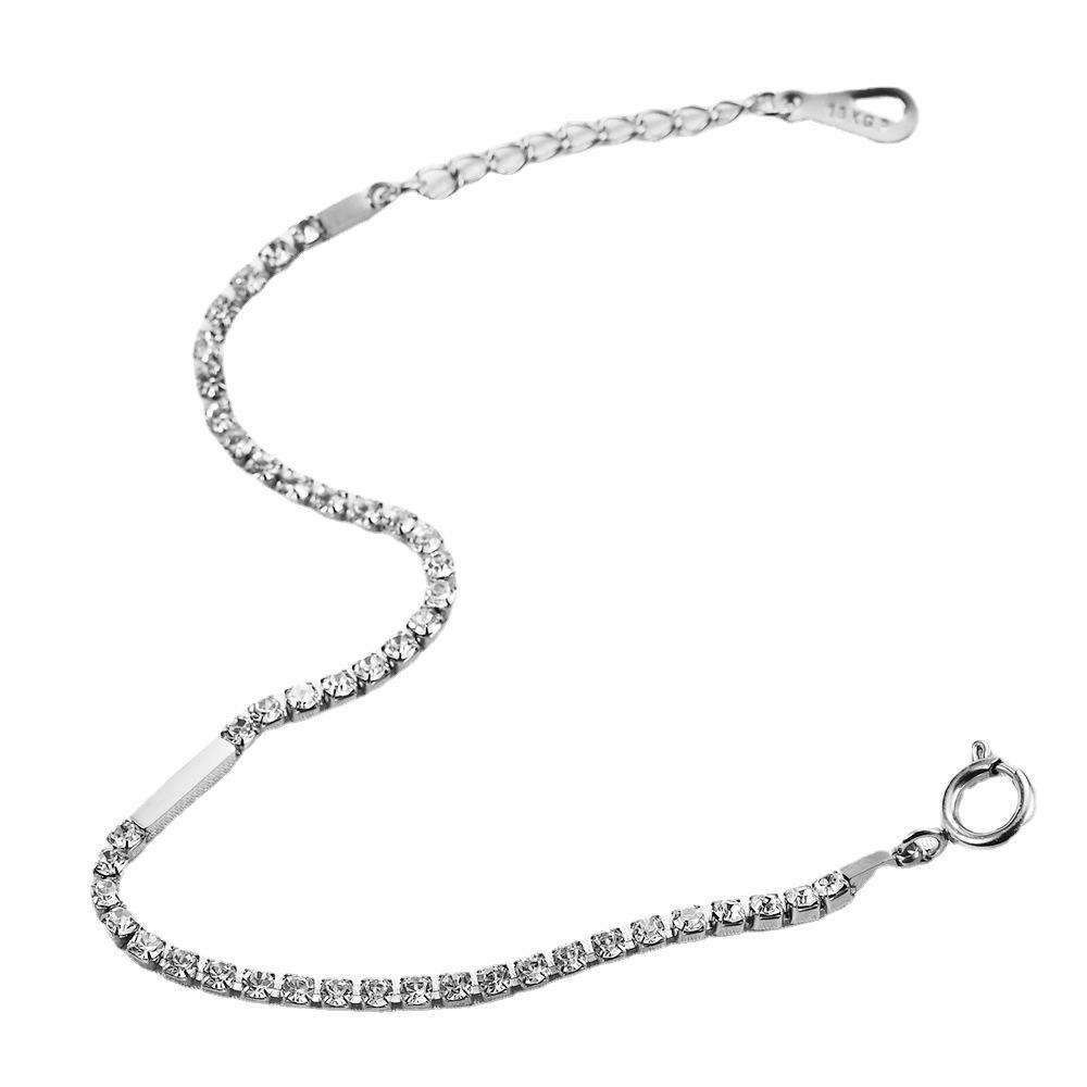 Elegant 4MM Zircon-Inlaid Stainless Steel Bracelet for Women
