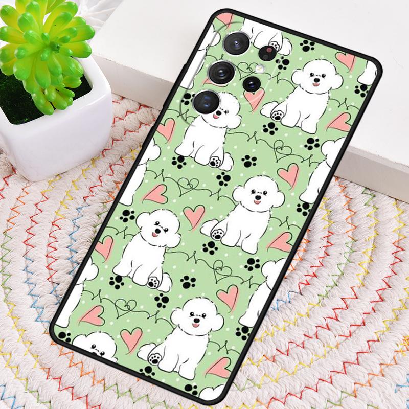 Cute Cartoon Bichon Frise Phone Case for Samsung Galaxy note 10 pro S26 Ultra S23 S24 FE S25 S21 S22 PLUS shockproof Cove