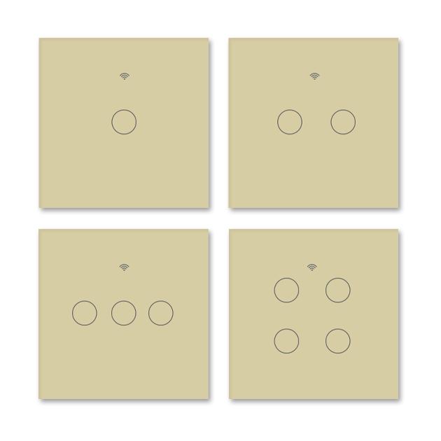 Golden Security for ZigBee Smart 3-way Touch Glass Wall Switch EU Style 250V Alexa Google Home Assistant