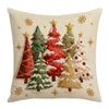 Festive Soft Christmas Pillow Covers 2D Printed Deer Throw Cushion Case Square Plaid Xmas Tree Pillowslip Living Room Decor