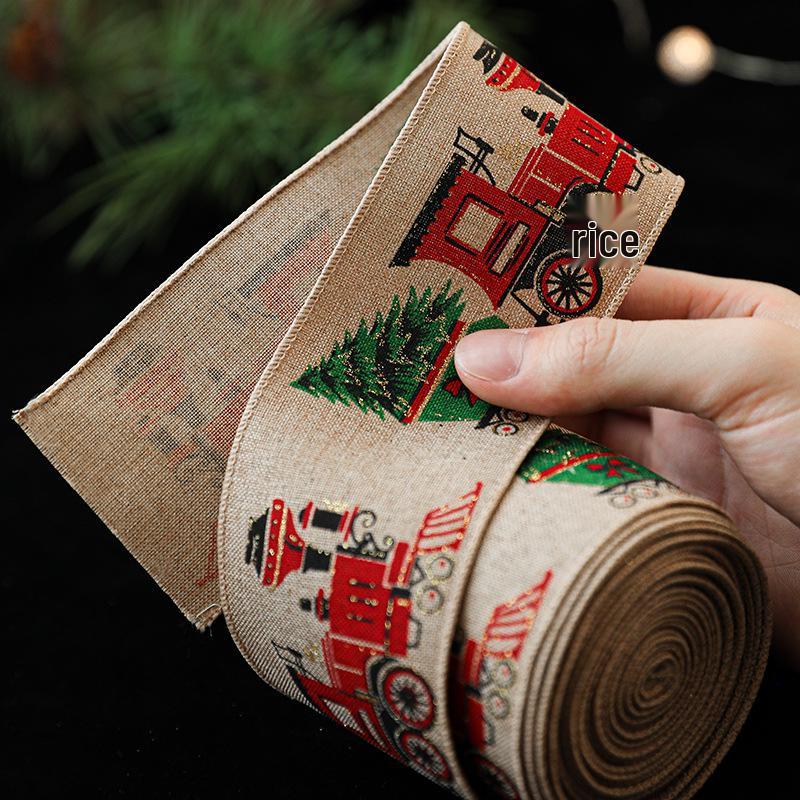 New Christmas Snowflake Linen Ribbon Bow Decoration
