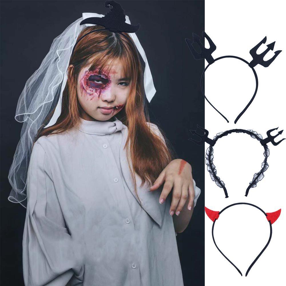 Large Non-slip Costume Accessory Halloween Party Devil Wing Cloth Halloween Hairbands Spider Halloween Headband Women Hair Hoop