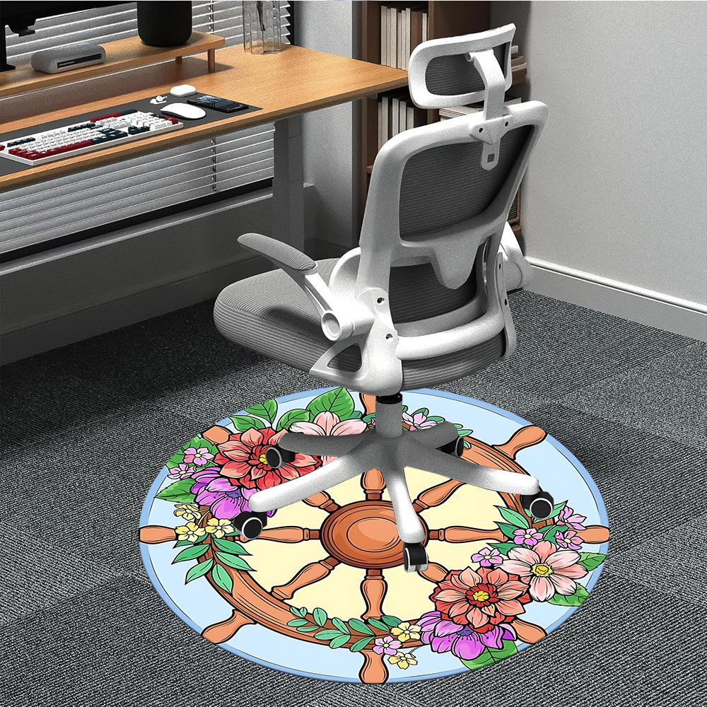 

1pc Floral Steering Wheel Chair Carpet for Office, Soft Flannel Throw Mat, Perfect for Office,Holiday Party Decoration Choice yy251113128 80cm by 80cm