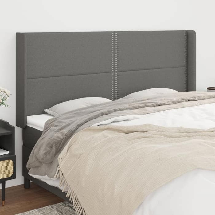 Kopfteil - Maison Exclusive - mit Ohren - Dunkelgrau - Höhenverstellbar 203 x 16 x 118/128 cm