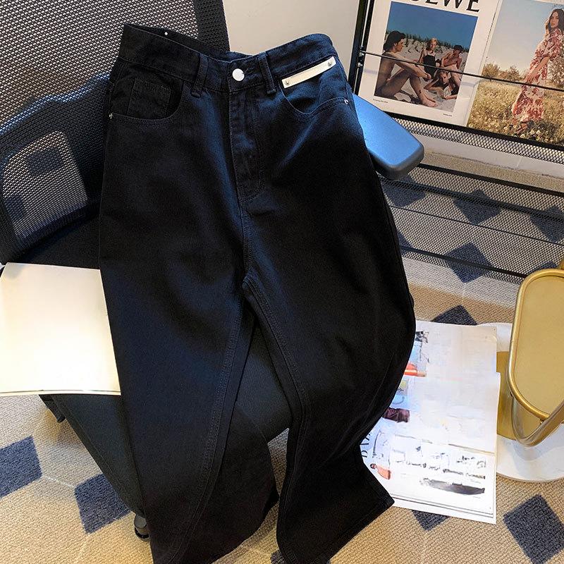 Denim Trousers Vintage Wide Leg Pants Women Korean Straight Long Pants High Waist Casual Loose Autumn