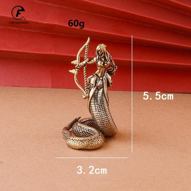 Medusa Statue Brass Material Ancient Greek Snake Woman Crafts Home Office Desktop Ornaments