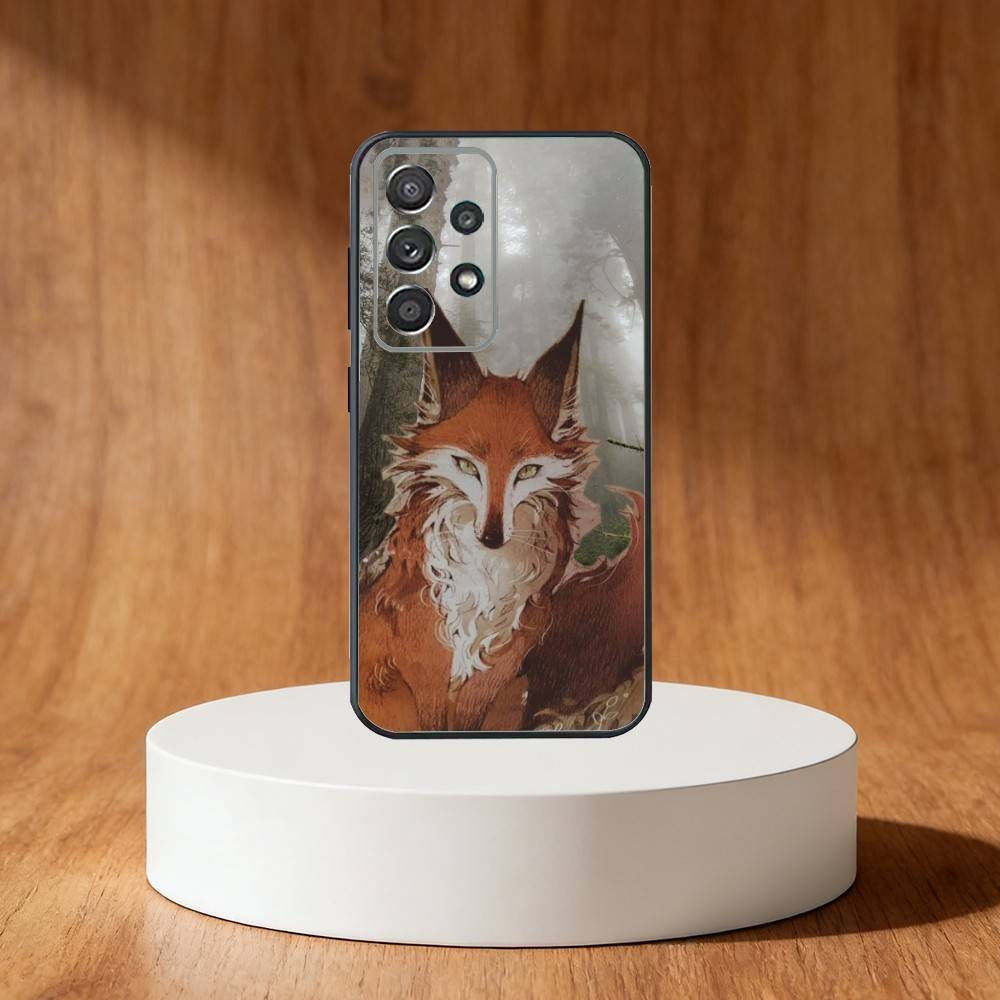 Cute Fox Cartoon Phone Case For Samsung S25,S24,S21,S22,S23,S30,Ultra,S20,Plus,Fe,Note,10,9,5G Black Cover