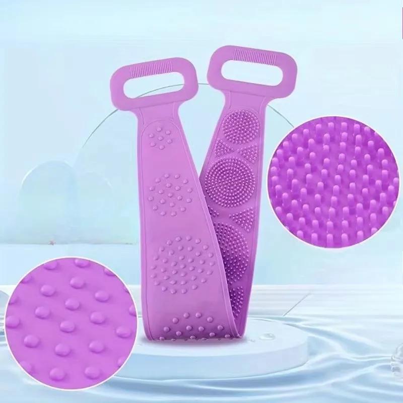 Body Silicone Brush Scrub Body Exfoliating Sponge Brush Bathroom Shower Back Brush Bath Scrub Clean Tool Stain Removal Bath Belt