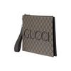Gucci Logo Zip Clutch Bag Men Clutch Gray Black 768374-FACSM-1249