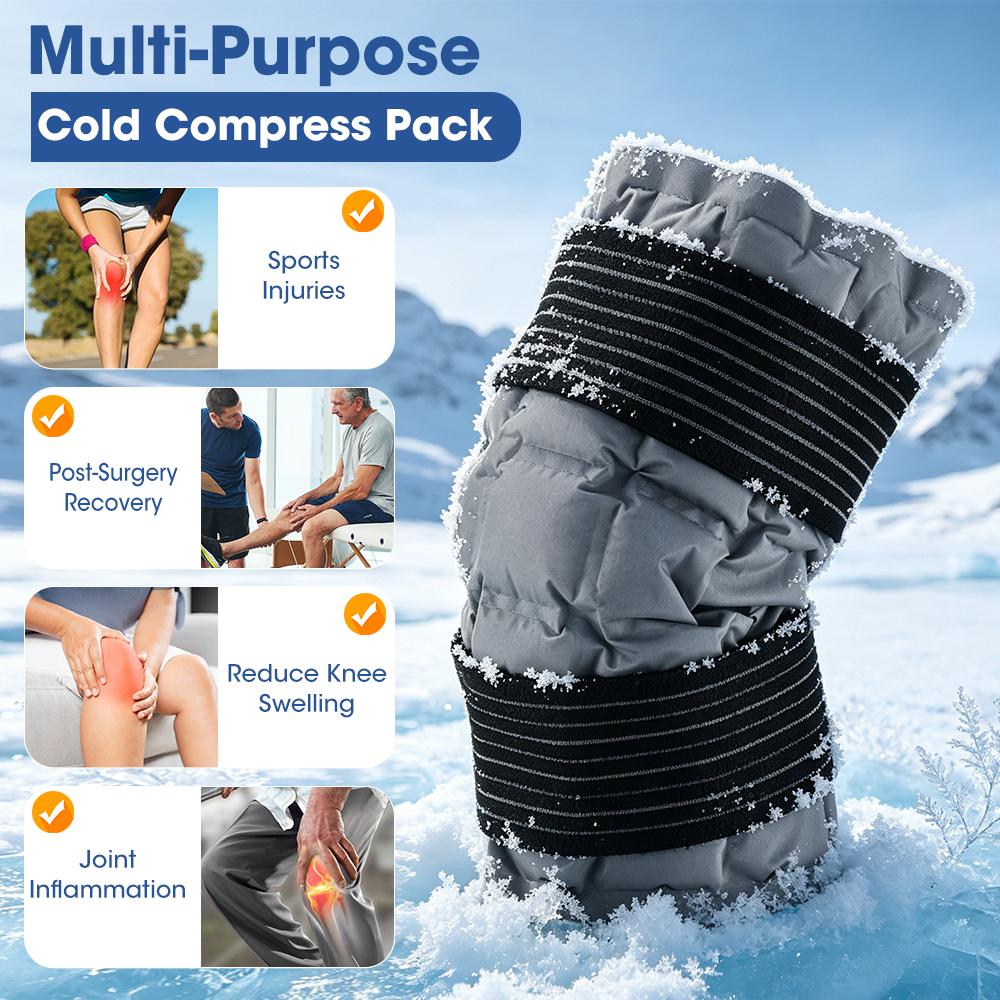 Knee Ice Pack Wrap Reusable Knee Cold and Hot Compress Brace Strap For Knee Pain Relief and Muscle Relaxation