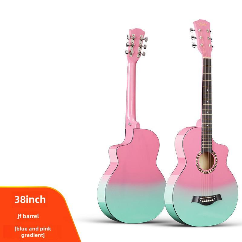 

«38-дюймовая фолк-гитара для начинающих — подобрана по цвету, идеальна для занятий и путешествий»