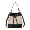 Mode Bündel Tasche Stroh Umhängetasche Gewebt Pendeln Kordelzug Eimerbeutel Handtasche Messenger Bag Strand Schultertasche Damen