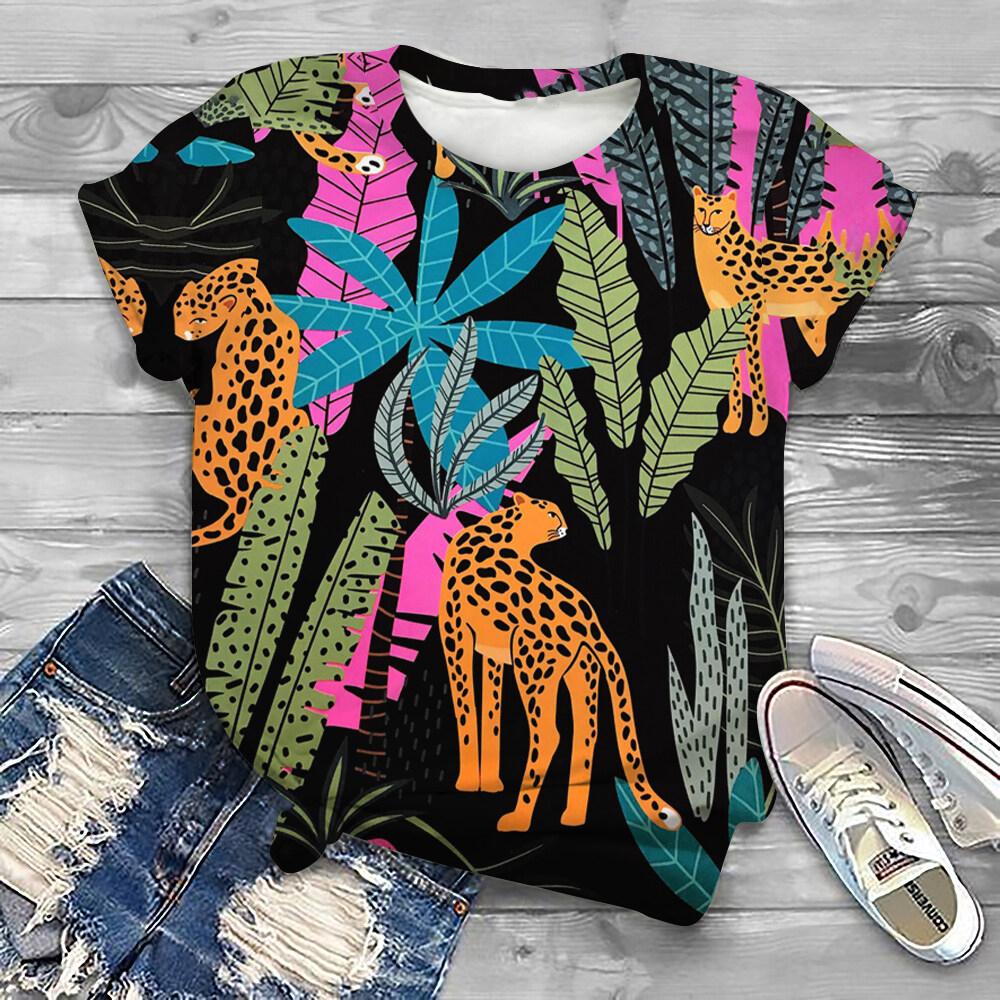 Summer Animal Whale 3D Print T-shirts Women Streetwear Casual Fashion Y2k Short Sleeve T Shirt O-neck Tees Tops Clothing