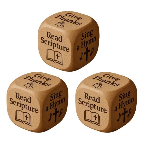 1/2/3Pcs Work Dice Wooden Pray Tribute to Soldiers Dice Six Savage Sayings Goodbye to Work Stress Dice Desk Accessory Coworkers Gag Gifts