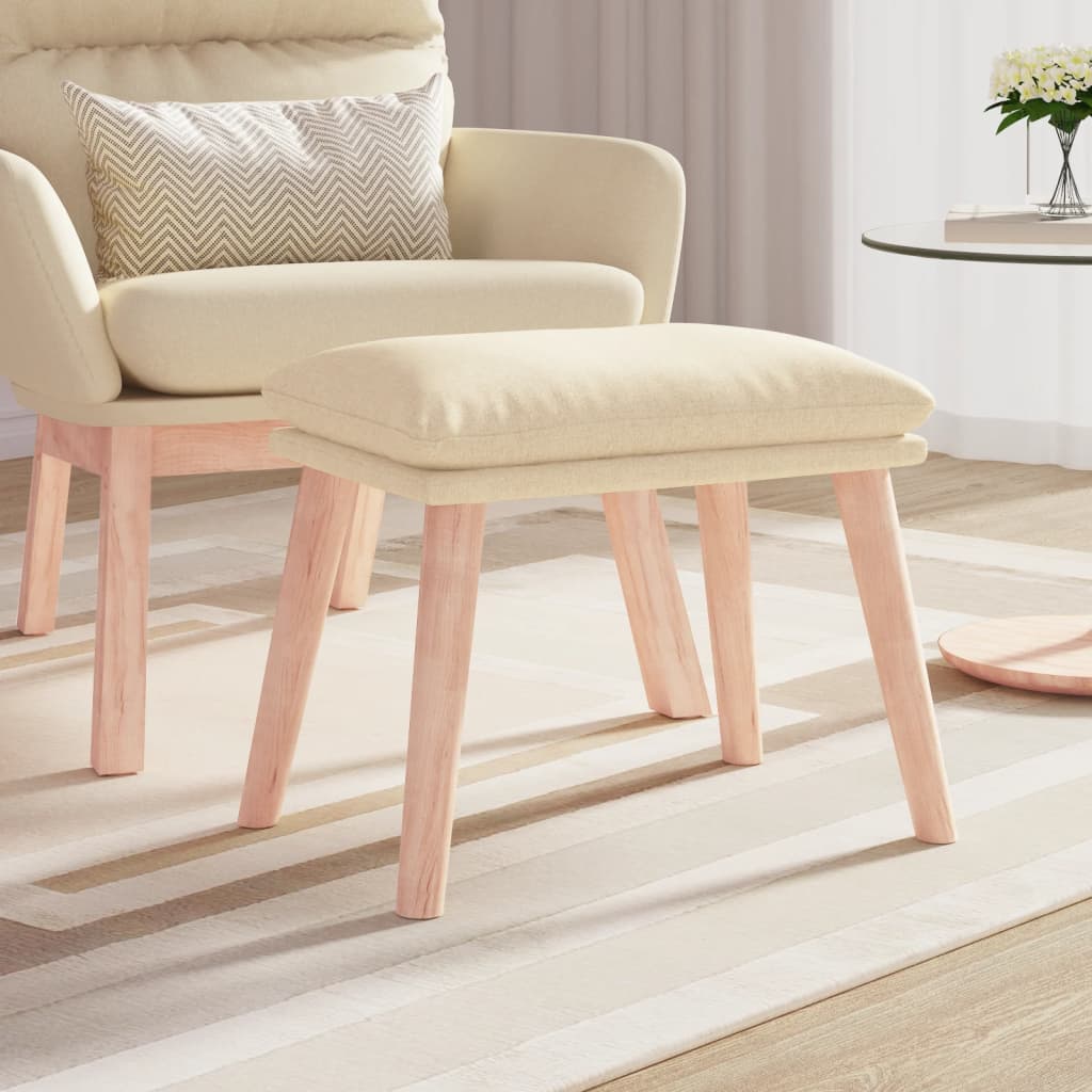 Footstool Cream 45x29.5x35 Cm Fabric