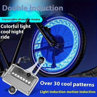 Feux de roue de vélo à LED rechargeables, éclairage de sécurité pour les rayons de vélo de nuit, blanc transparent - Pour les cyclistes - Améliore la visibilité et la sécurité