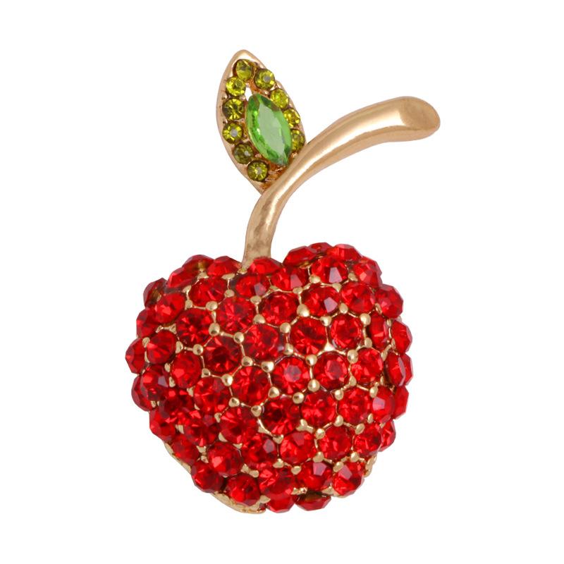 Alloy pearl fruit brooch grape cherry rhinestone oil drop brooch pineapple durian lotus brooch factory direct sales