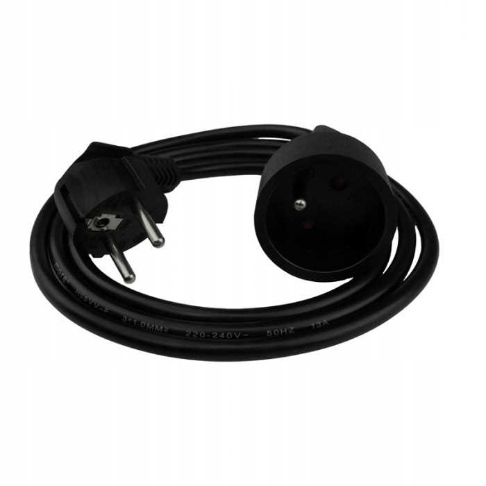 Extension Cord 1 Socket 1.5M With/Without Ground 3X1.0Mm2 Black