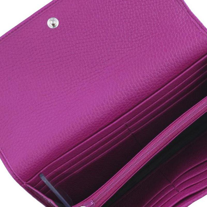 Gucci Long embossed logo leather wallet women's pink