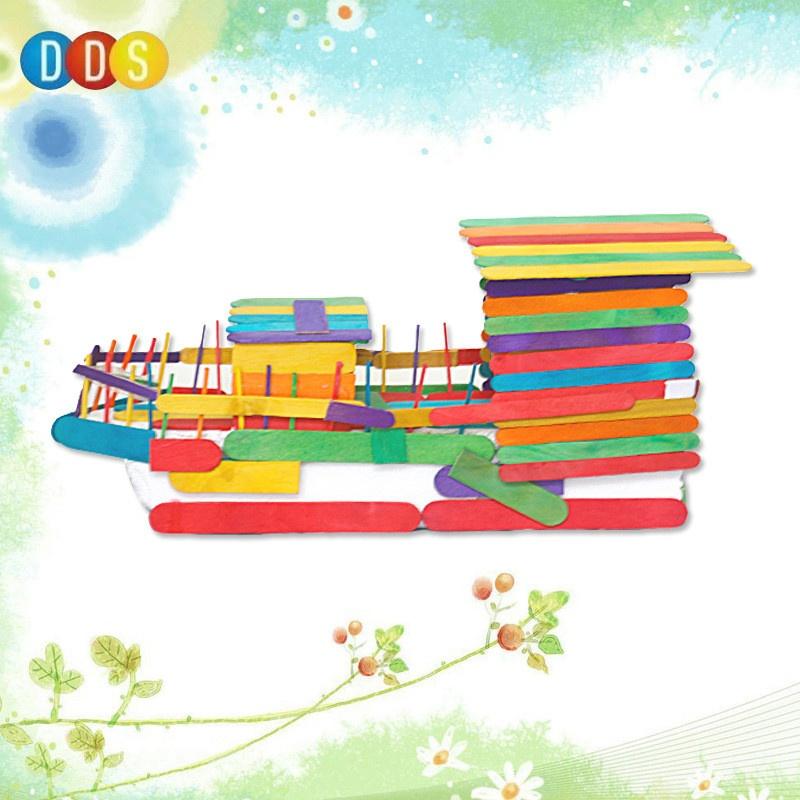 50pcs Kindergarten Puzzle Manual DIY Materials Children's Creative Toys Color Wooden(color Random) LS