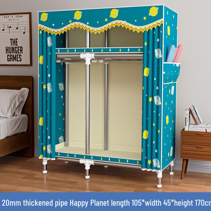 Thickened Steel Pipe Fabric Wardrobe for Dorm or Bedroom Storage