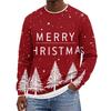 Men's Christmas Neck Pullover Sweatshirt - Hoodless Long Sleeve Holiday Top