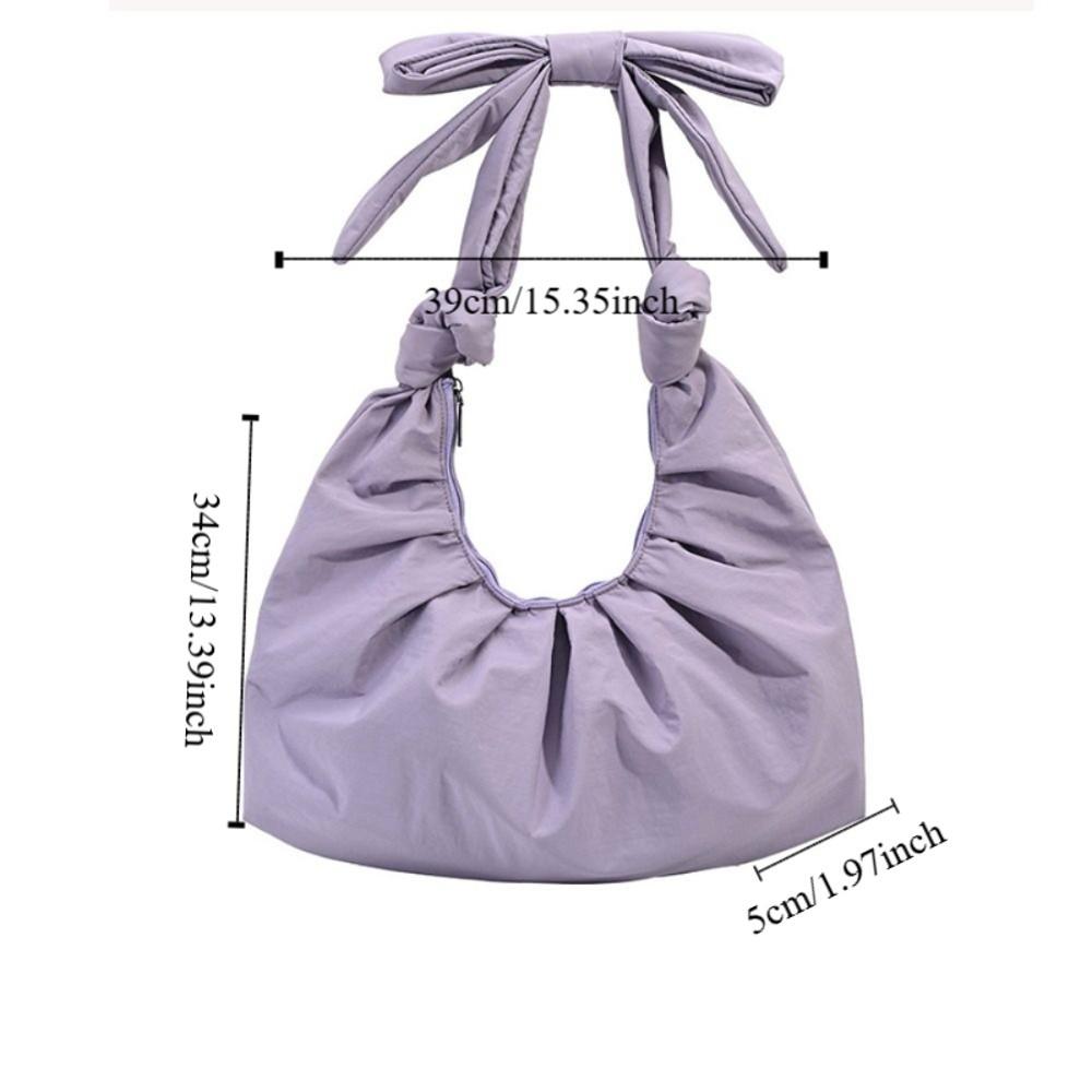 Bowknot Nylon Dumplings Bag Korean Style Cloud Bag Casual Handbag  Portable