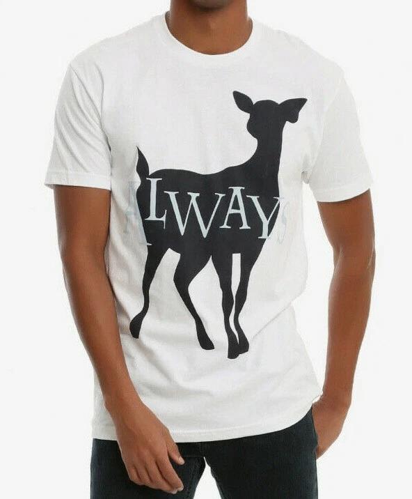 Harry Potter ALWAYS COUPLES DOE SNAPE PATRONUS White 100% Cotton T-shirt Mens Tees Top NEW 100% Authentic S