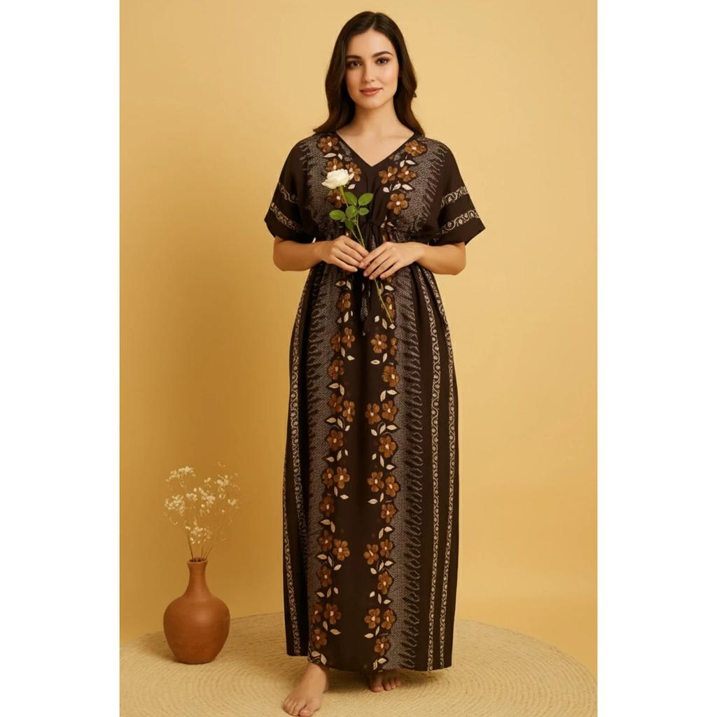 Bloemenprint Dames Kaftan Jurk Indiase Mooie Dagelijkse Slaapkleding Nachtjapon