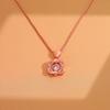 [Drawelry] Rose Double Heart Zirconia Necklace with Built-in Surprise Rose Jewelry - Personalized Heart Necklace with Rose Jewelry Box and Preserved