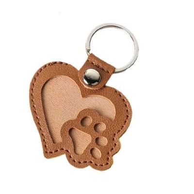 Memorial Heart Paws PU Pet Hair Storage Keychain Grooming Companion For Neat Environment