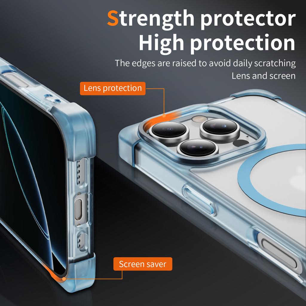 For iPhone 16 Pro Case Compatible with MagSafe Reinforced Corners TPU + Acrylic Back Cover