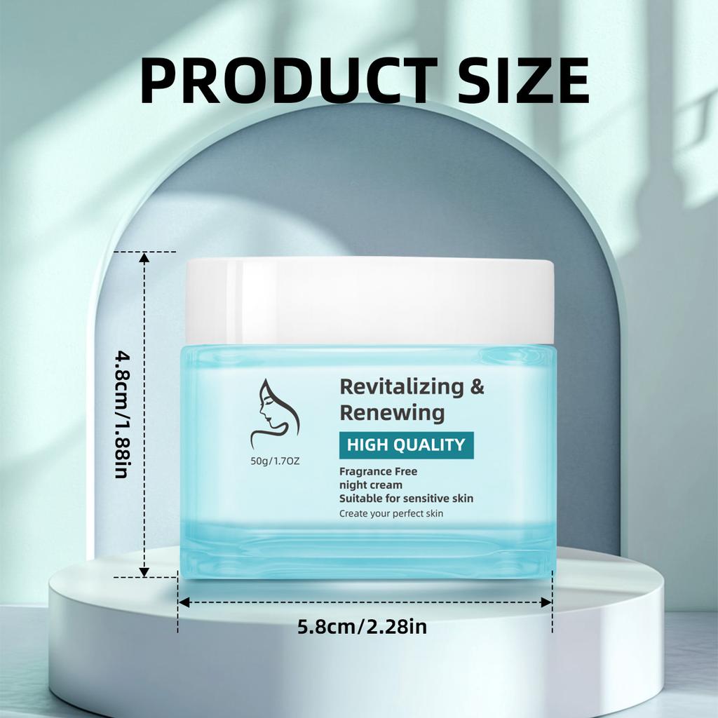 Premium Revitalizing Night Cream 50G Vitamin E and Shea Butter Anti-Aging Face Treatment Collagen Peptide Firming Moisturizer for Radiant Skin