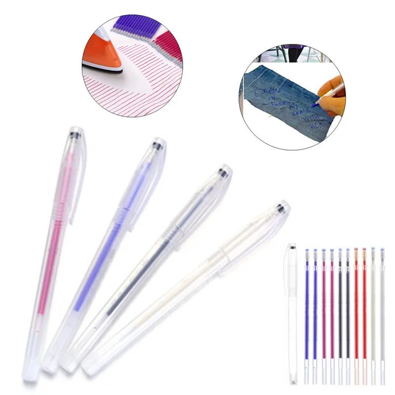 10Pcs/Set Heat Erasable Refill Pen High Temperature Disappearing Fabric Marker Pens Line Marking DIY Craft Sewing Accessories