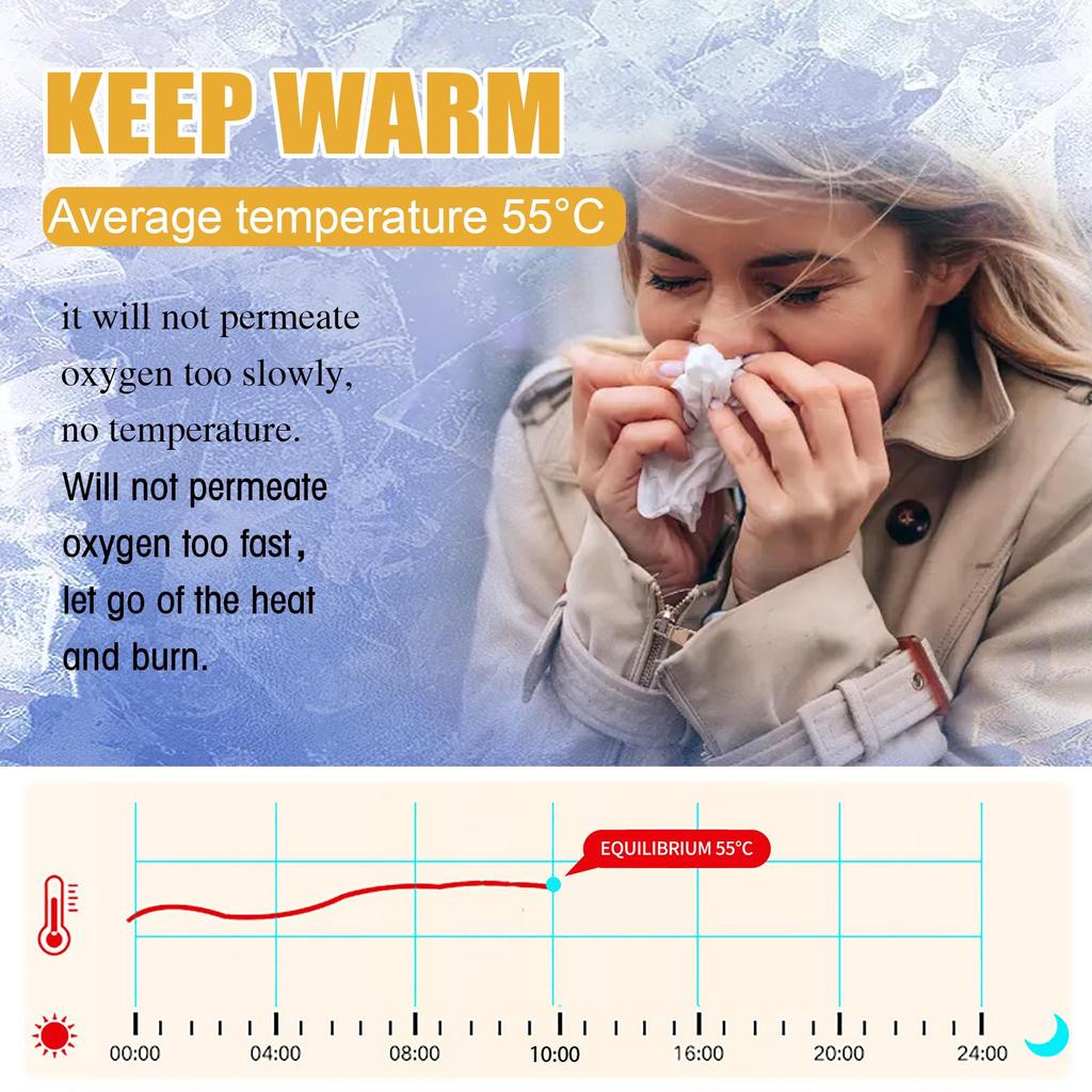 OUHOE Disposable Hand Warmer, Up to 10 Hours, Portable and Long-Lasting Cold-Resistant Winter Hand Warmer, Heat Therapy Hand Warmer Pads, 2pcs