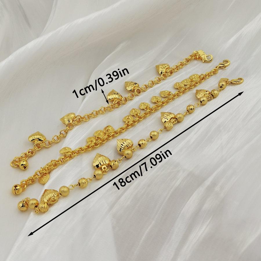 24K Gold Plated Heart Pendant Bracelet, Perfect for Valentine's Day or Daily Wear