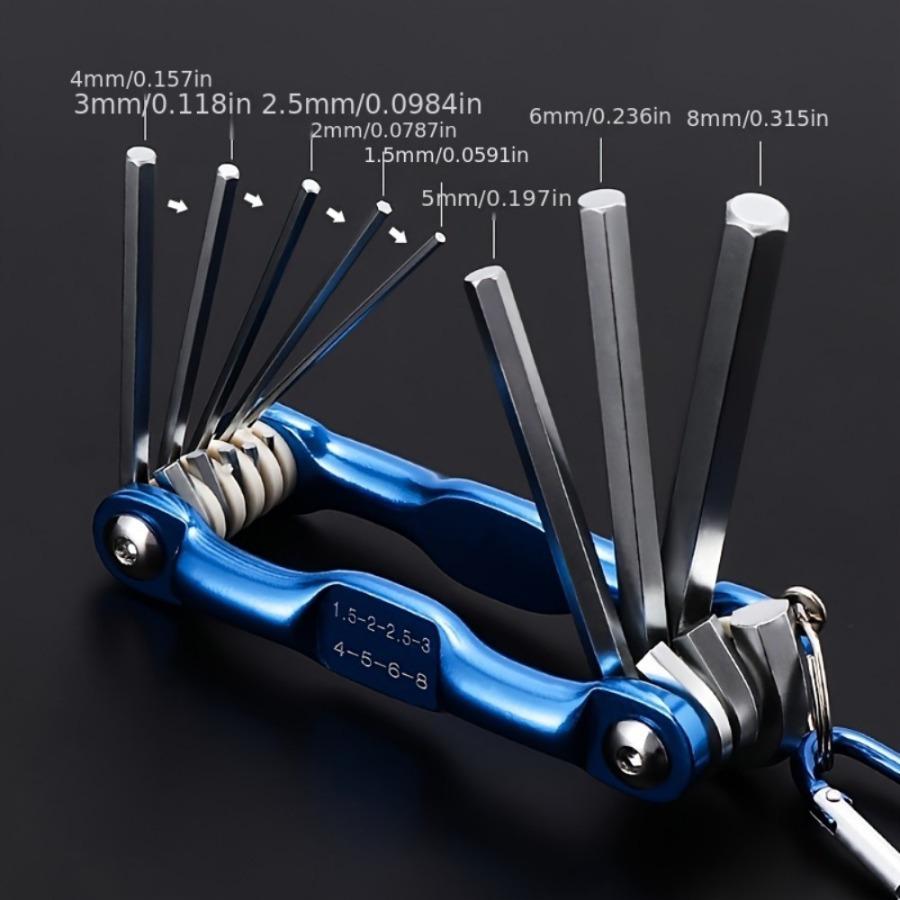 8-in-1 Folding Hexagon Wrench Multifunctional Folding Wrench Portable Folding Multifunctional Tool Set