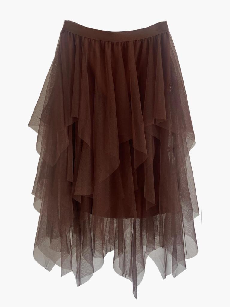 Falda de Malla Irregular de Hadas de Cintura Alta de Moda 2023 - Estilo Coreano de Primavera
