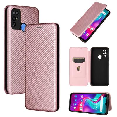 Custodia per telefono in pelle in fibra di carbonio per Doogee N40 Pro N30 N20 Custodia per slot per scheda portafoglio per Doogee S59 S86 X96 Pro X95 Custodia per telefono antiurto con vibrazione magnetica