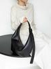 2026 New Women's Black Crescent Bag High Quality PU Leather Minimalist Underarm Shoulder Crossbody Dumpling Bag for Daily Use