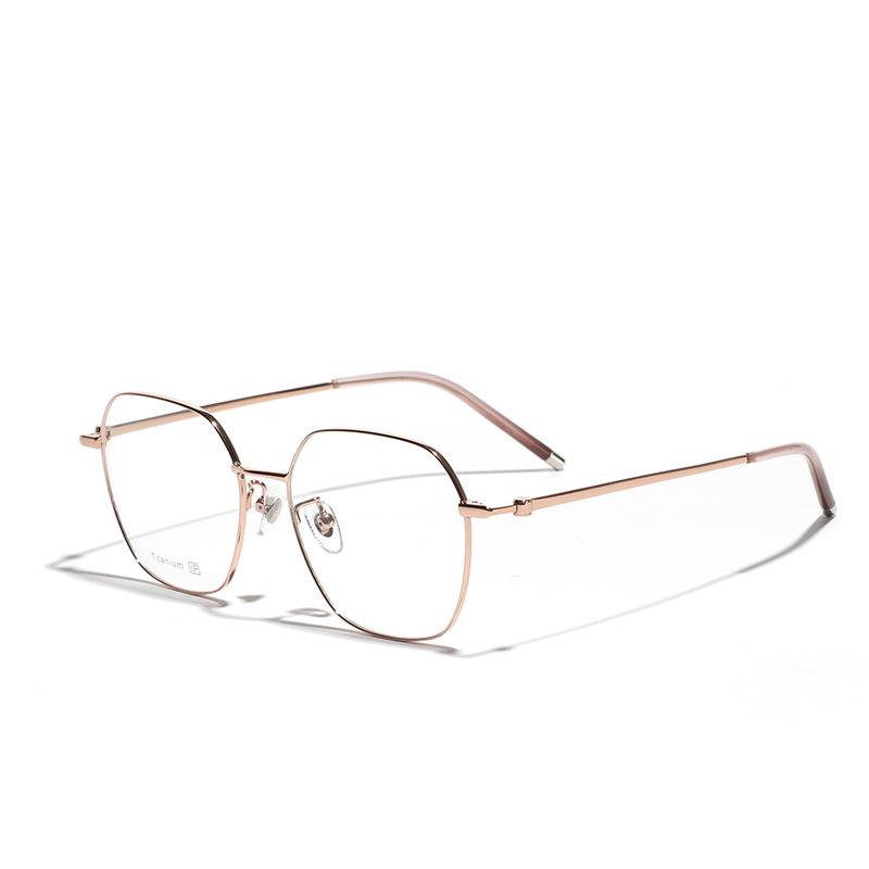 Full Titanium Large Square Blue Light Retro Glasses Simple Flat Glasses Women'S Retro Frames Men