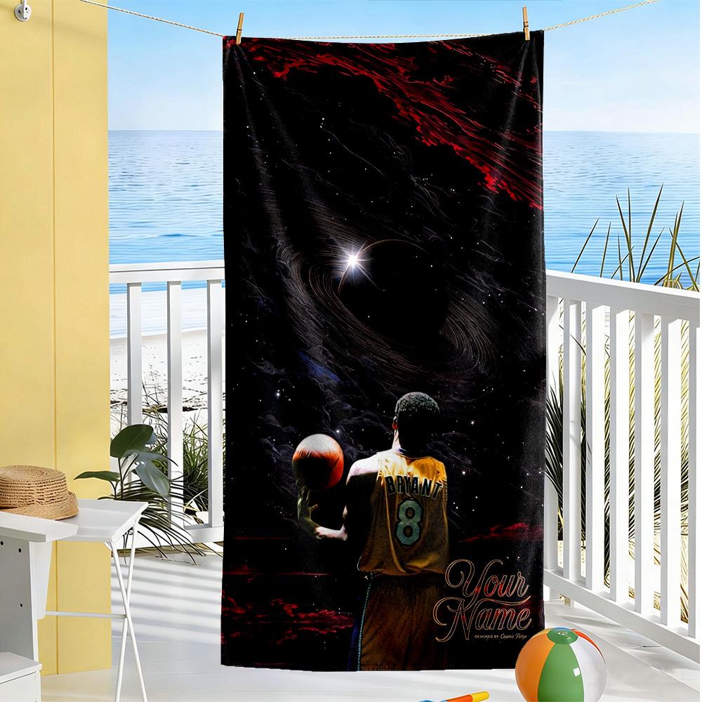 Kobe Personalized Name Beach Towel Quickdry Soft Microfiber For Beach Bathroom Outdoor Swimming Pool Camping Picnic Yoga Diving Vacation Accessories