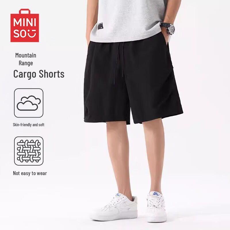 Мужские летние шорты-карго в американском стиле MINISO 2XL чёрный