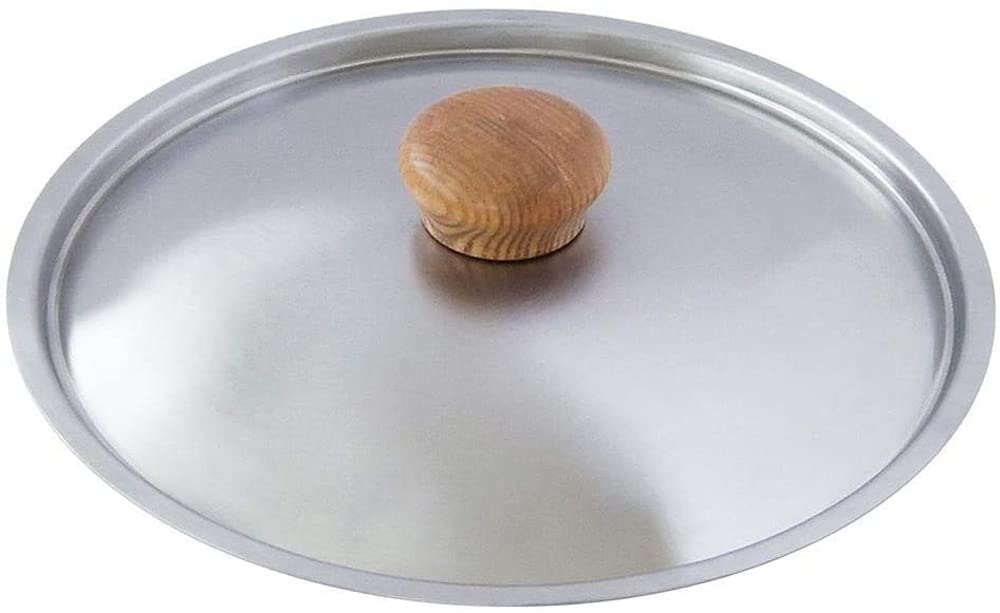 

Сковорода Urushiyama Metal Industry из нержавеющей стали со стильной деревянной ручкой, которую также можно использовать на чугунной сковороде с крышкой из нержавеющей стали серебряный